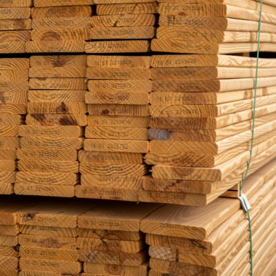 Large stack of fresh timber